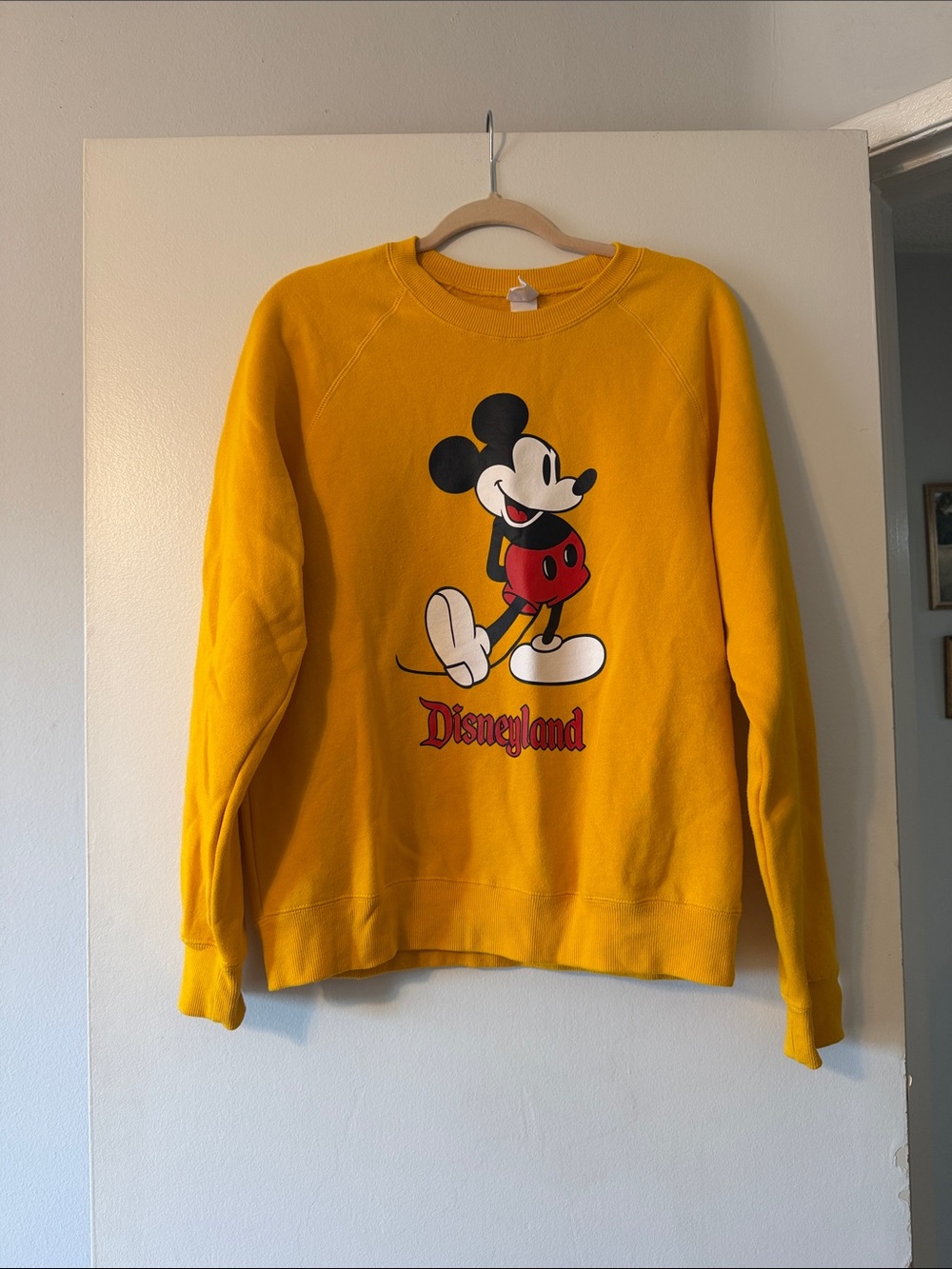 Disney Yellow Mickey Mouse Disneyland Crewneck Sweatshirt